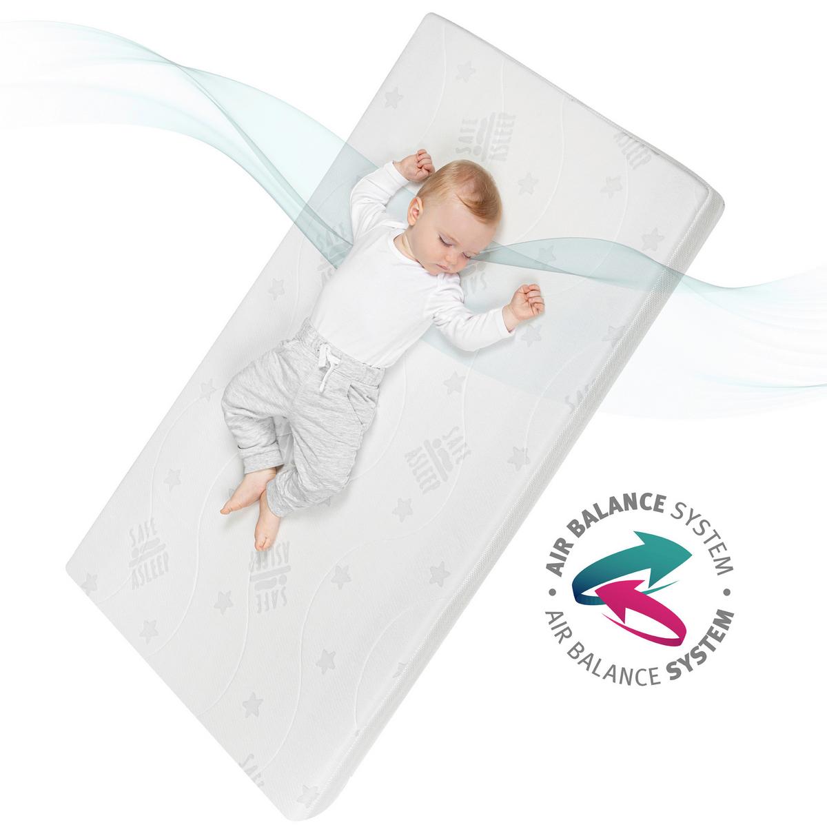 Babybettmatratze weiß AIR BALANCE PLUS - Weiß, Basics, Textil (60/9/120cm) - Roba
