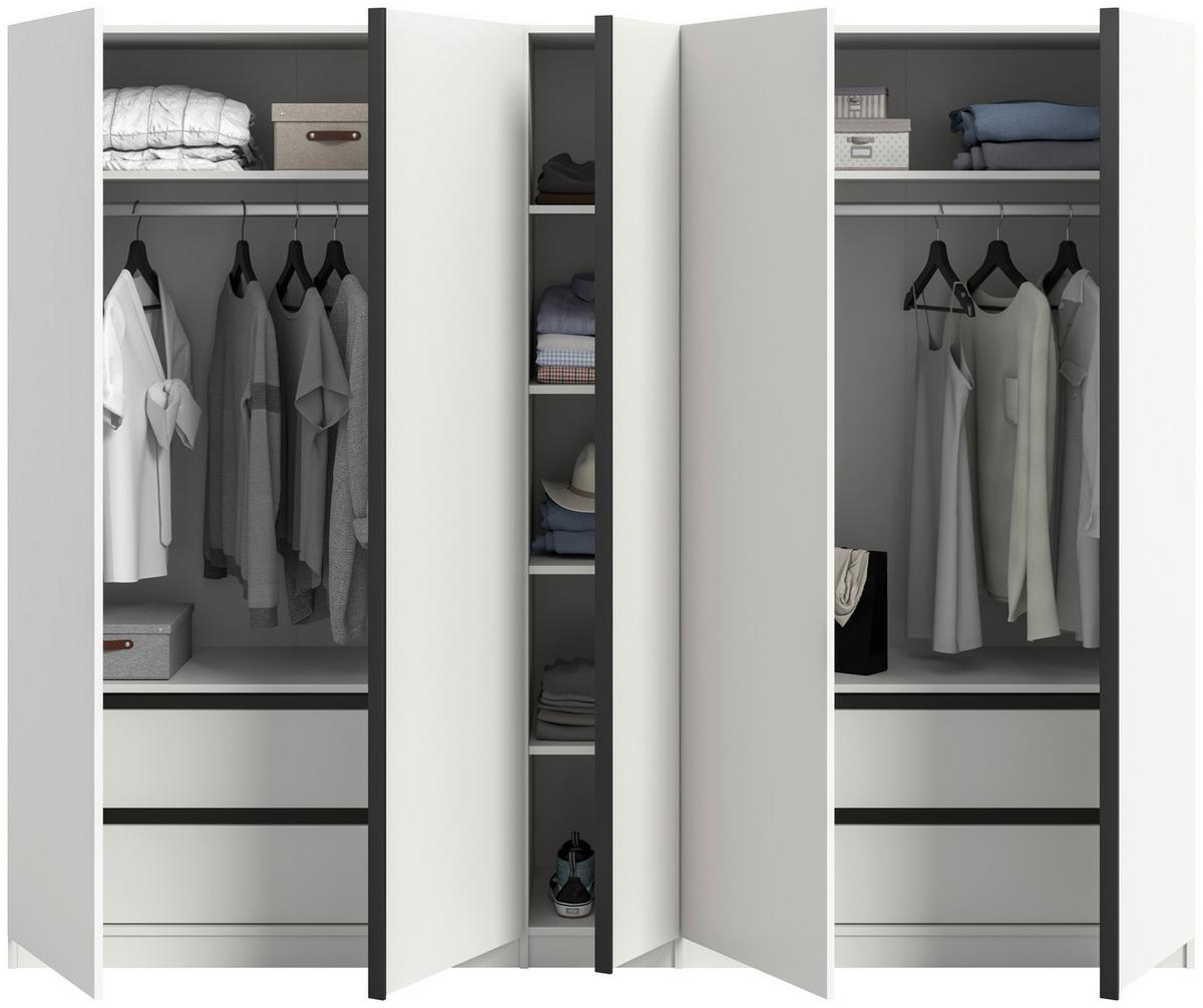 DREHTÜRENSCHRANK Oakland Weiß B: 230 cm - Weiß, MODERN, Holzwerkstoff (230/183/53cm) - MID.YOU