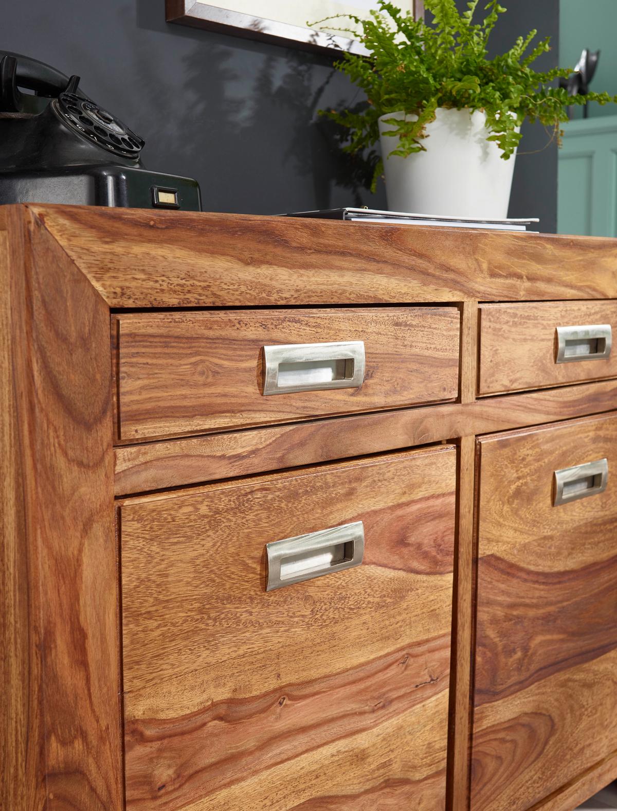 Sideboard Sheesham Sheeshamfarben B: 90 cm - Sheeshamfarben, Design, Holz (90/70/40cm) - MID.YOU