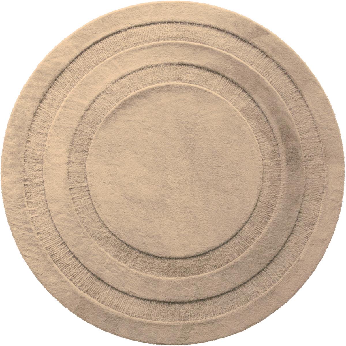 Szőrme Szőnyeg Oscar Átmérő Kb. 160cm - homok, Modern, textil (160cm) - Luca Bessoni