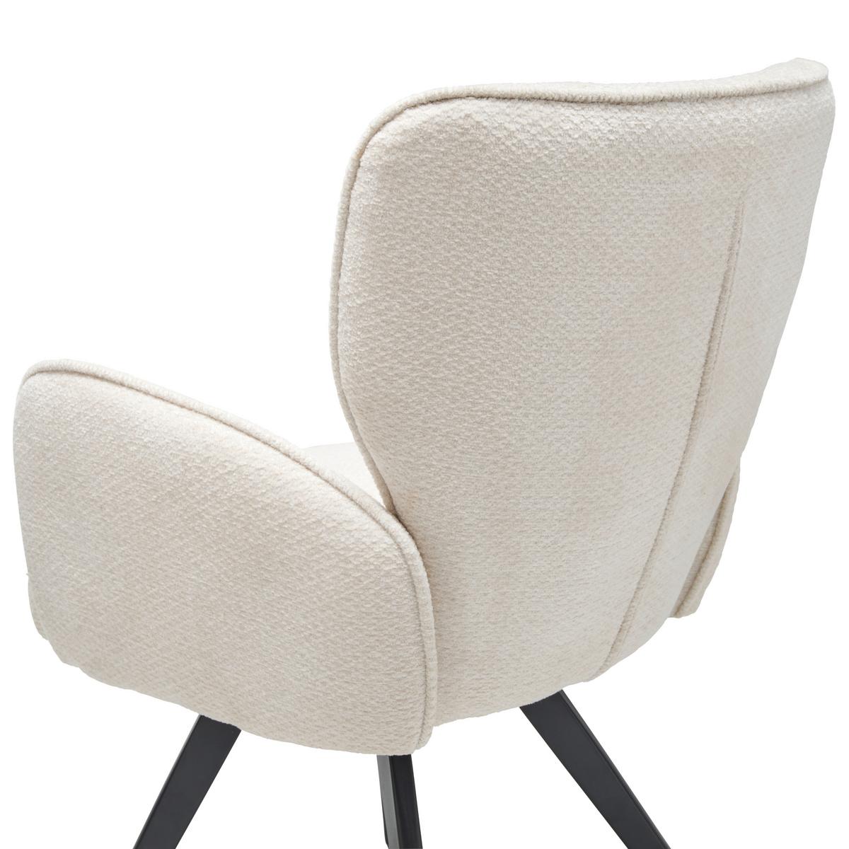 Armlehnstuhl Kim Schwarz/beige Gepolstert - Beige/Schwarz, LIFESTYLE, Textil/Metall (60/85/61cm) - MID.YOU
