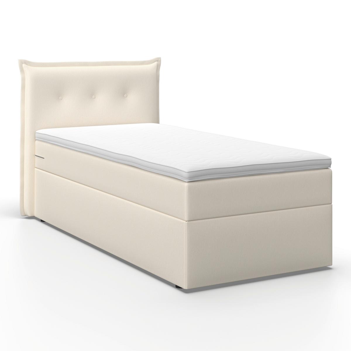 Boxspringová postel POLO 90x200, krémová - černá/slonovinová, Moderní, dřevo/textil (90/200cm) - Bessagi Home