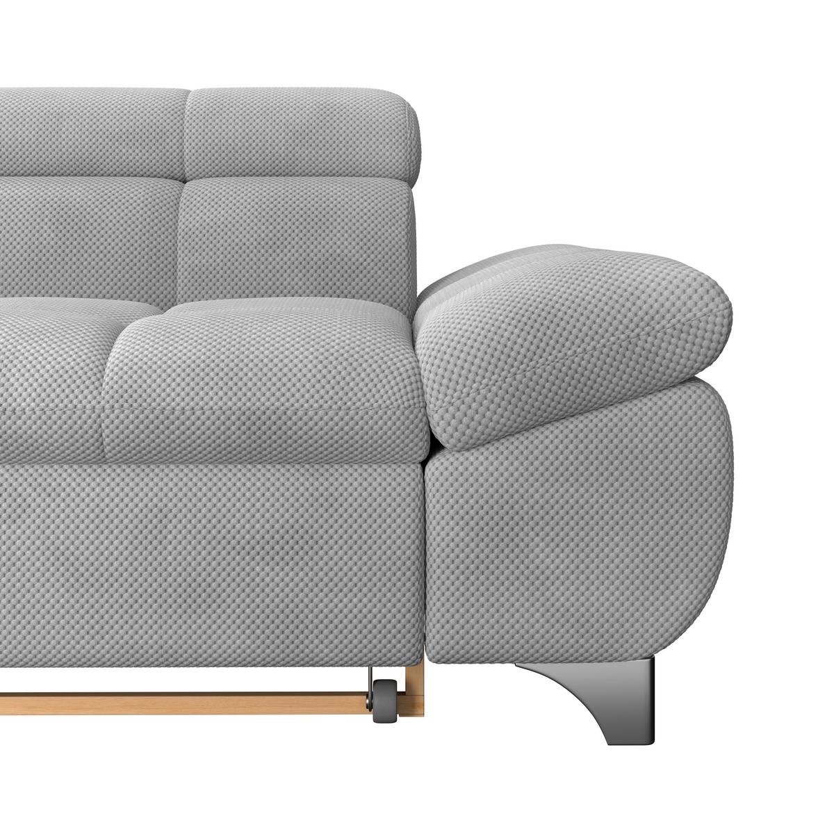 Ecksofa Gemini Hellgrau, B: 234cm - Chromfarben/Hellgrau, KONVENTIONELL, Textil (234/312cm)