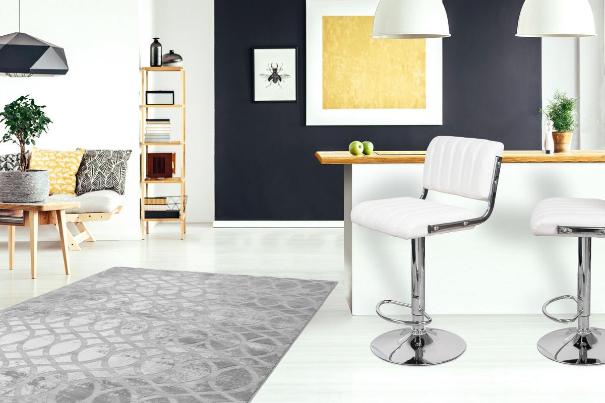 Barhocker Mit Lehne 2er-set Midnight Lederlook Weiß - Weiß, MODERN, Metall (51,5/109/43cm) - Kayoom