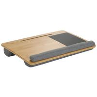 Laptopunterlage Comfilap Echtholz mit Tragegriff - Grau, Basics, Holz/Textil (54/9/36cm) - MID.YOU