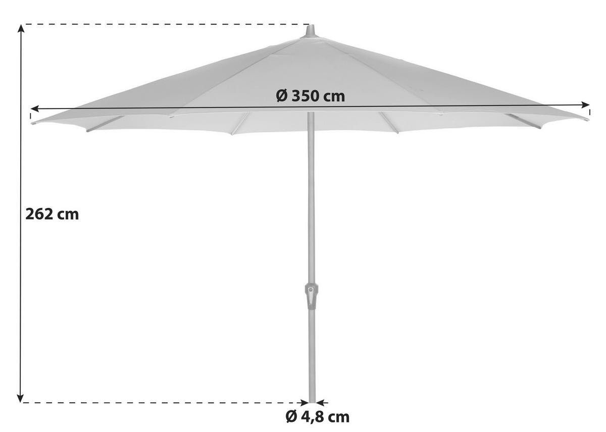 Sonnenschirm Ø 350 cm Anthrazit/Olivgrün - Anthrazit/Olivgrün, KONVENTIONELL, Textil/Metall (350/350cm) - Siena Garden