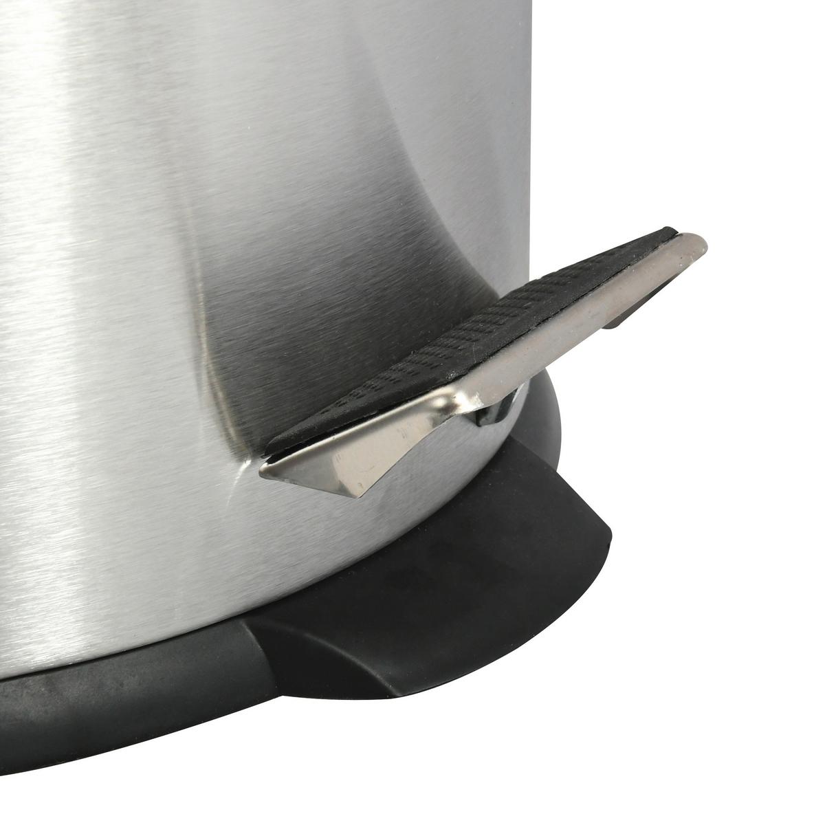 Treteimer Abfalleimer Edelstahl 30l Silb - Silberfarben/Schwarz, Basics, Kunststoff/Metall (29.5/63.5/29.5cm) - Spirella