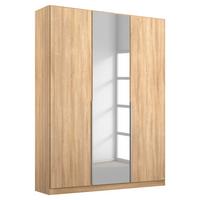 Drehtürenschrank 136cm Alabama, Sonoma Eiche Dekor - Silberfarben/Sonoma Eiche, MODERN, Holzwerkstoff (136/229/54cm) - Rauch Möbel