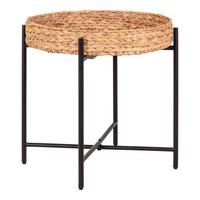 Beistelltisch Naro Braun Schwarz B: 50 cm - Schwarz/Braun, Design, Naturmaterialien/Metall (50/48.5/50cm)