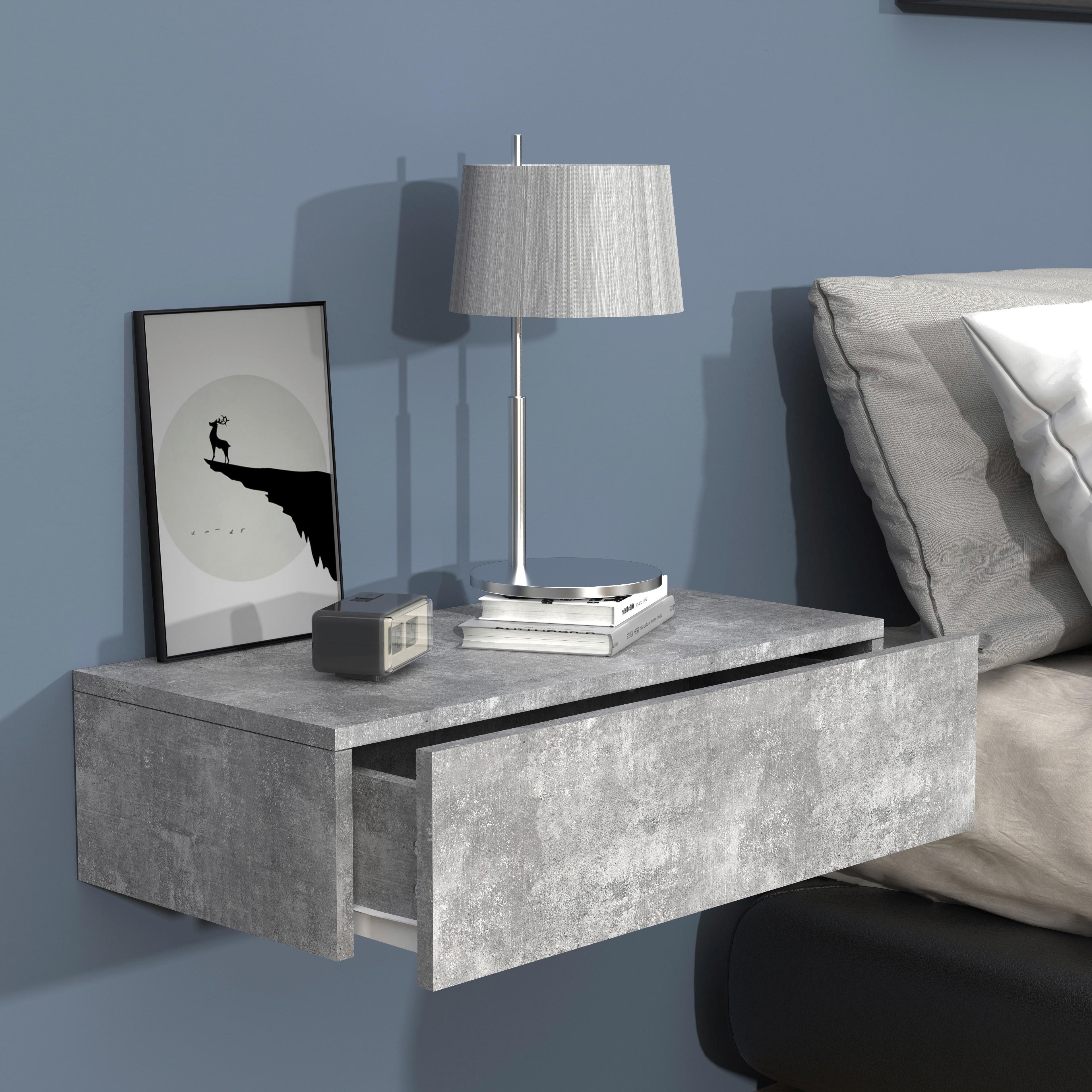 Nachtkästchen Usal M B: 60 Cm Grau - Grau, MODERN, Holzwerkstoff (60/15/30cm) - MID.YOU