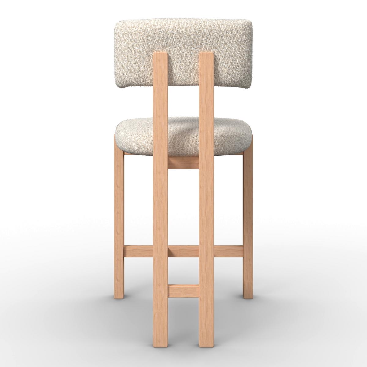 BAROVÁ STOLIČKA JONNA - krémová/prírodná farba, Modern, drevo/textil (51/102/54cm) - Bessagi Home