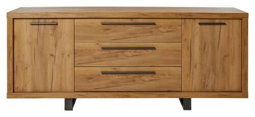 Sideboard 180 cm Scope Sb 180 Kerneiche - Eichefarben/Anthrazit, KONVENTIONELL, Holzwerkstoff/Metall (180/75/39,50cm) - Livetastic