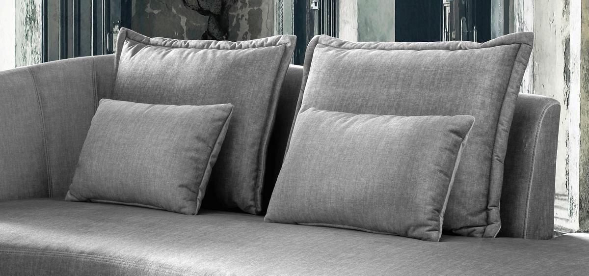 Ottomane Pistaccio Silberfarb. Velours, Rücken Echt B: 211 Cm - Silberfarben/Schwarz, MODERN, Textil (211/85/101cm) - Livetastic