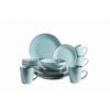 Kombiservice Metallic Rim 4 Personen Geschirr Set - Blau, Basics, Keramik (34/31,5/32cm) - Mäser
