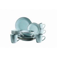 Kombiservice Metallic Rim 4 Personen Geschirr Set - Blau, Basics, Keramik (34/31,5/32cm) - Mäser