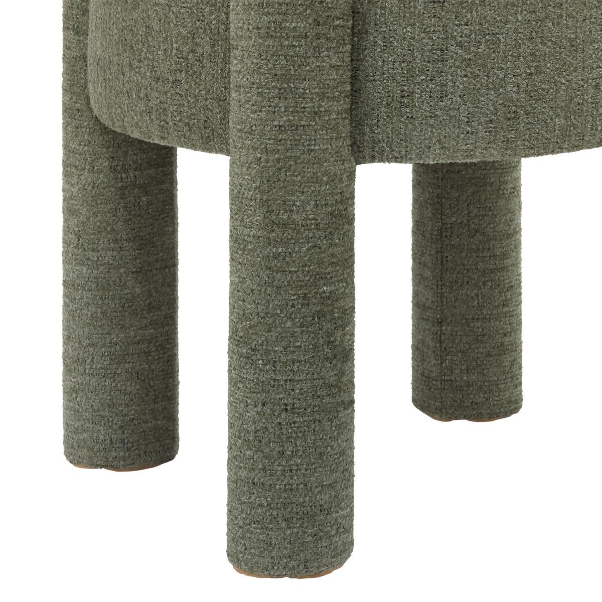 Taburetka LEONIE, zelená ženilka, max. 120 kg - zelená, Lifestyle, kompozitné drevo/textil (47/47/42cm) - Mömax