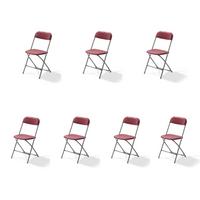 Gartenklappsessel-Set 7x  Klappstuhl - Bordeaux/Grau, LIFESTYLE, Kunststoff/Metall (43/80/49cm)