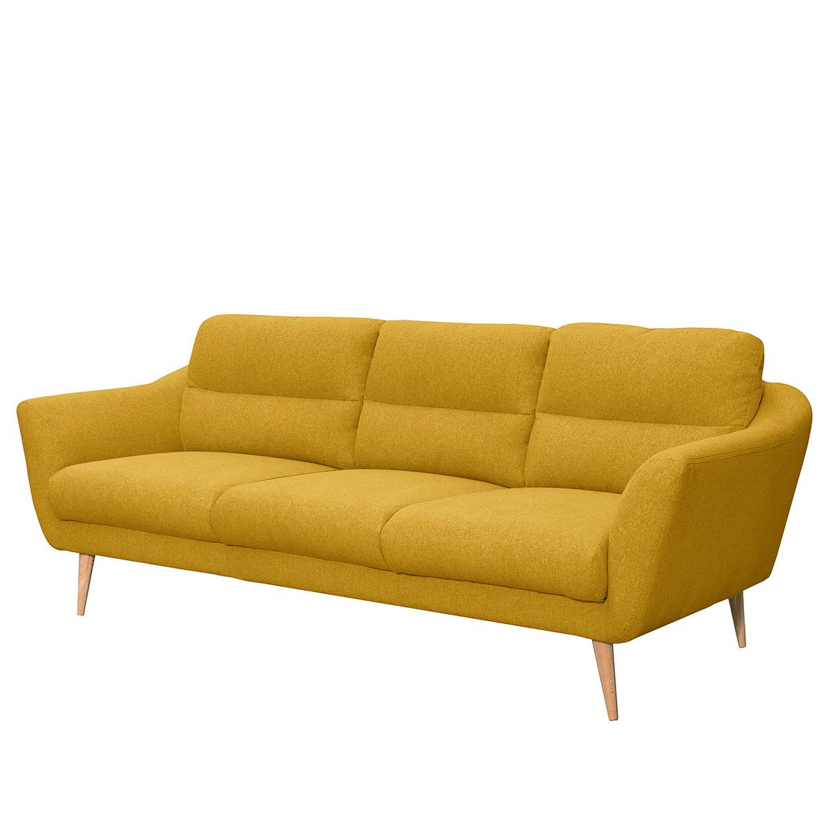 3-sitzer-sofa Tromso Gelb B: 209 Cm - Gelb/Buchefarben, Design, Textil (209/87/88cm) - Livetastic