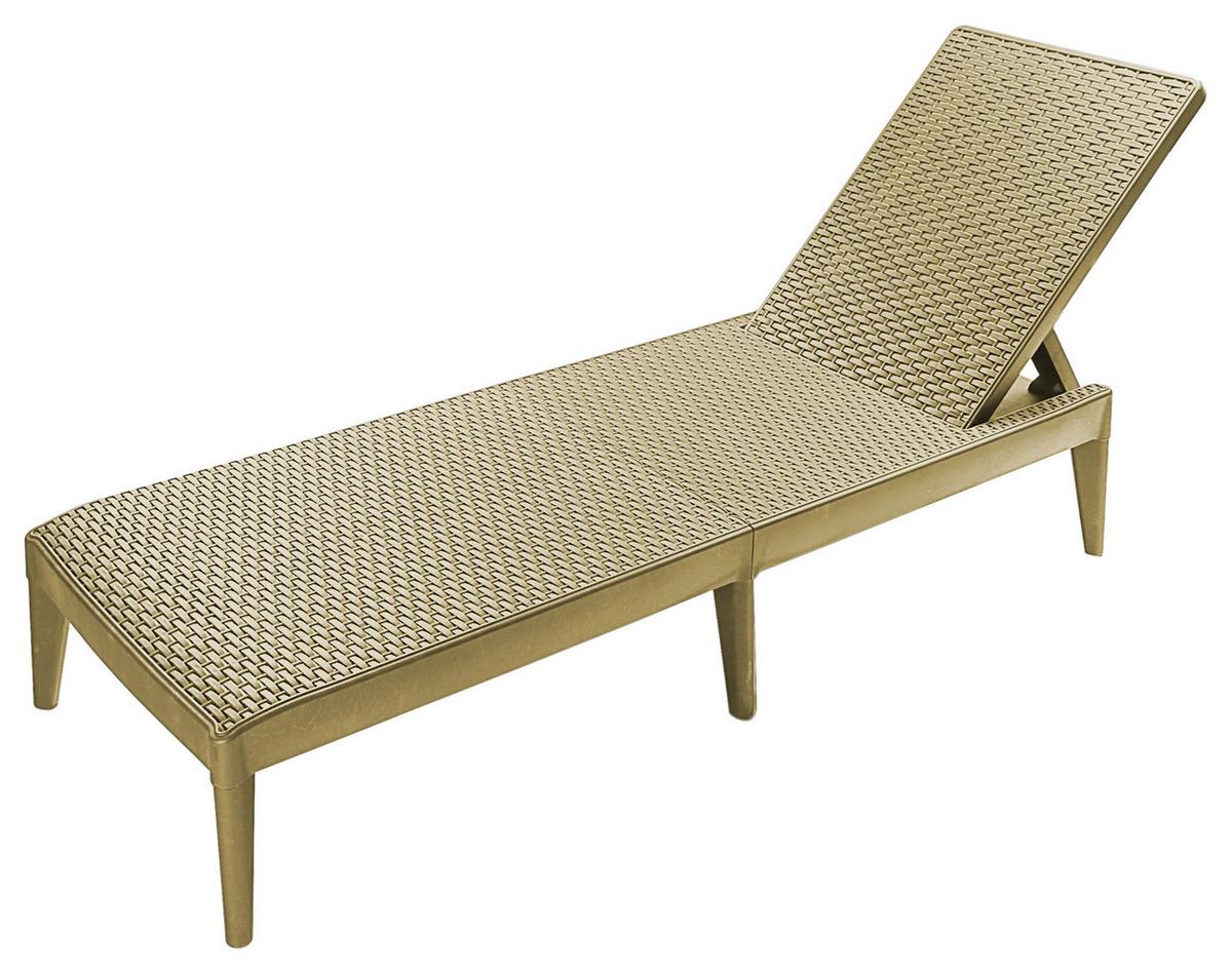 Sonnenliege Numana Kunststoff verstellbar - Cappuccino, Basics, Kunststoff (180/29/60cm)
