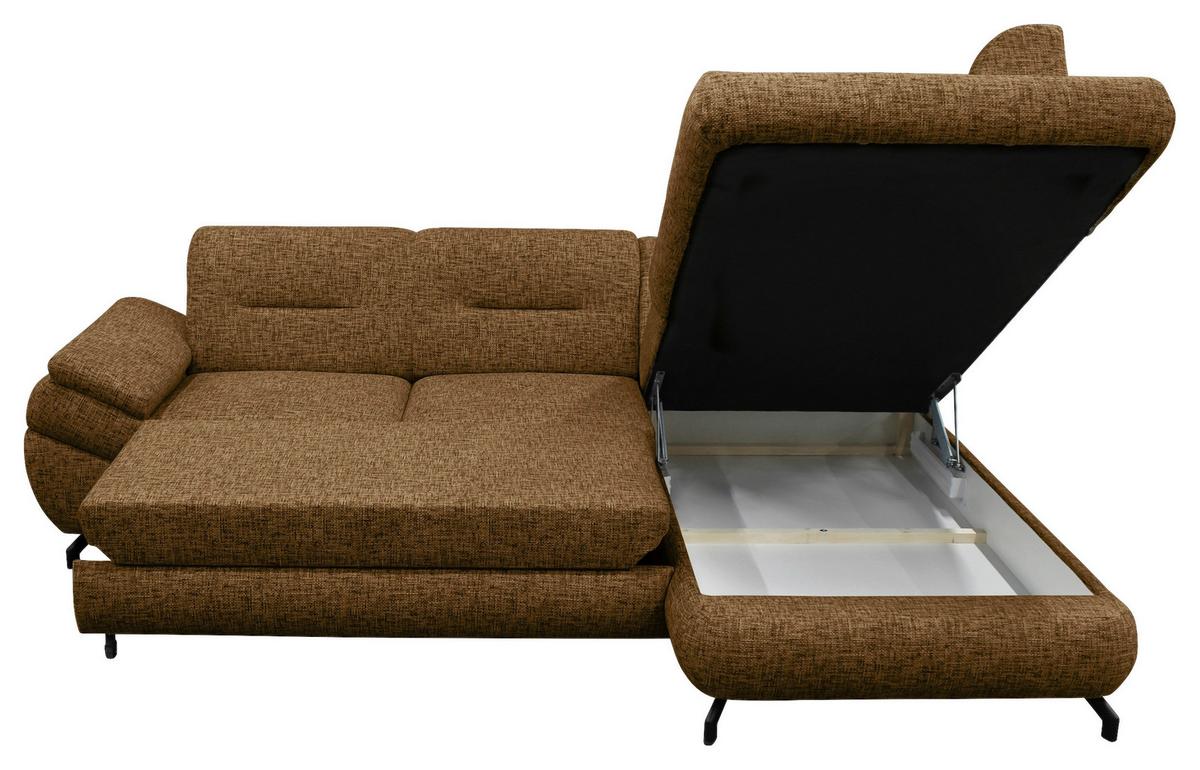 Ecksofa Imo Braun 274x201 cm - Schwarz/Braun, Design, Textil (274/201cm) - MID.YOU