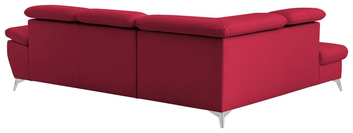 Ecksofa mit Schlaffunktion und Bettkasten Gisele Rot - Chromfarben/Rot, KONVENTIONELL, Textil (209/256cm) - Livetastic