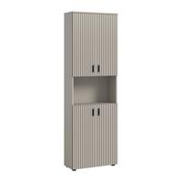 HOCHSCHRANK Mone Kaschmir B: 60cm - Kaschmir/Schwarz, Trend, Holzwerkstoff (60/192/30cm) - MID.YOU