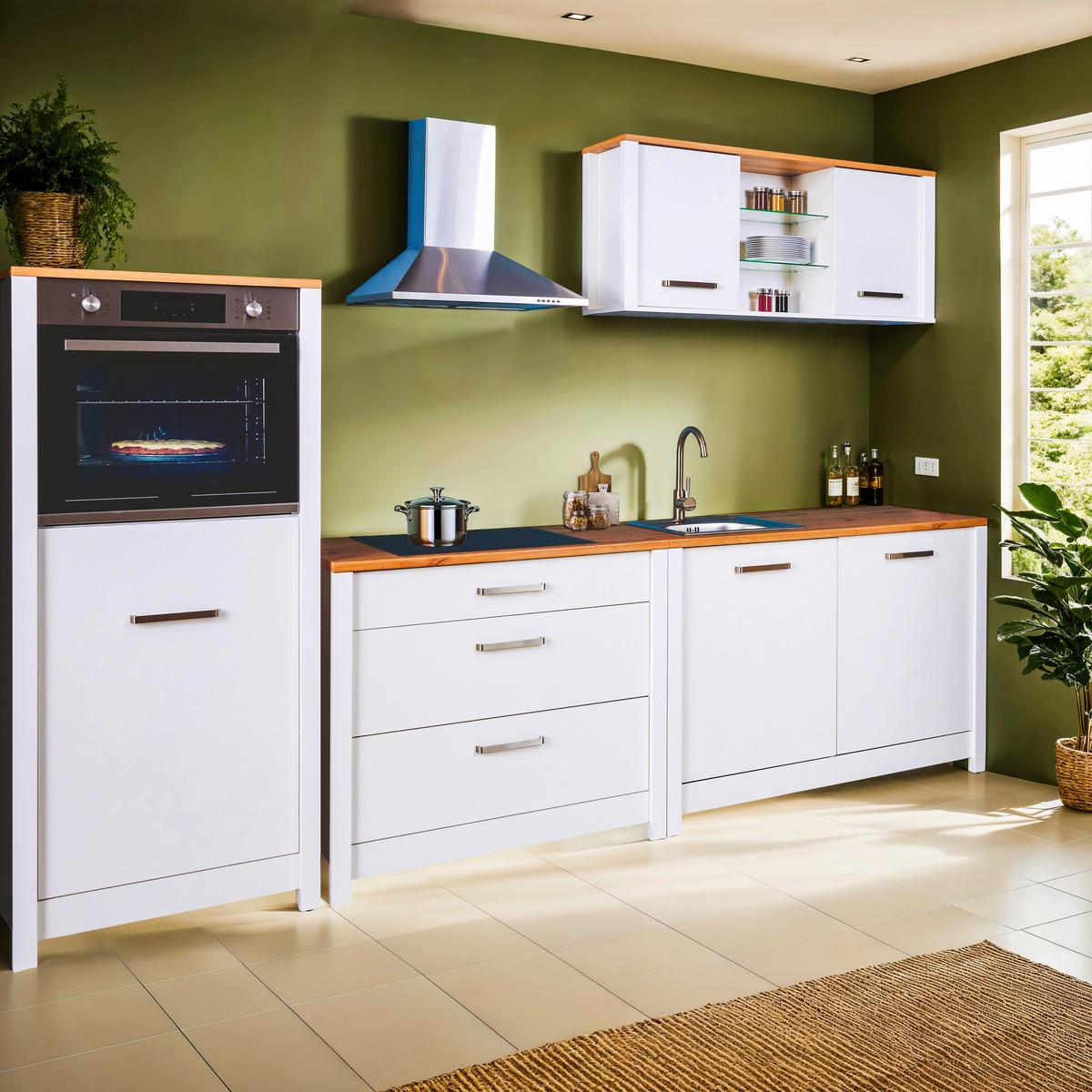 Závesná skrinka SAN SAN - biela/dub artisan, Romantik / Landhaus, kov/kompozitné drevo (130,3/57,5/33cm) - Mömax