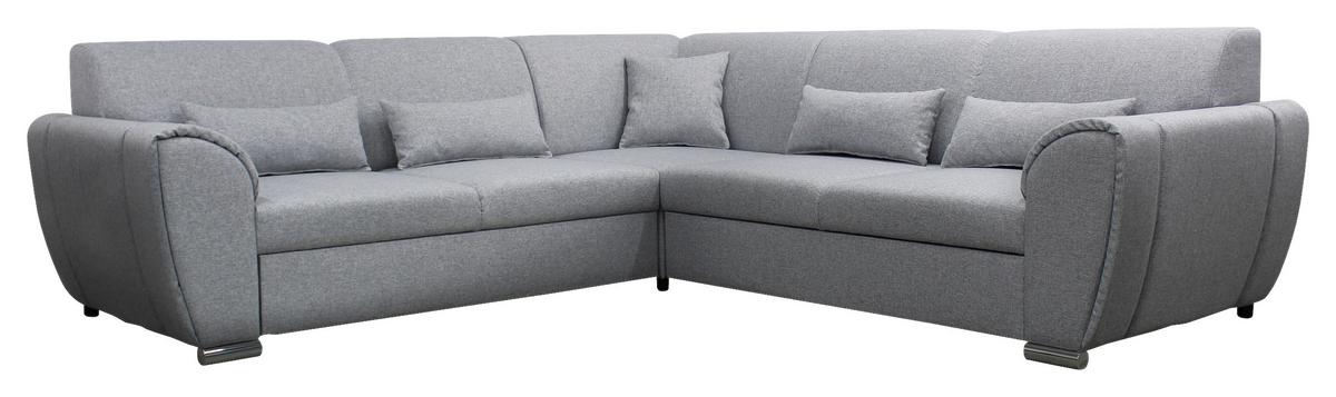 Ecksofa Delux Hellgrau Mit Schlaffunktion Ottomane Links - Silberfarben/Hellgrau, Design, Textil (266/266cm) - Livetastic