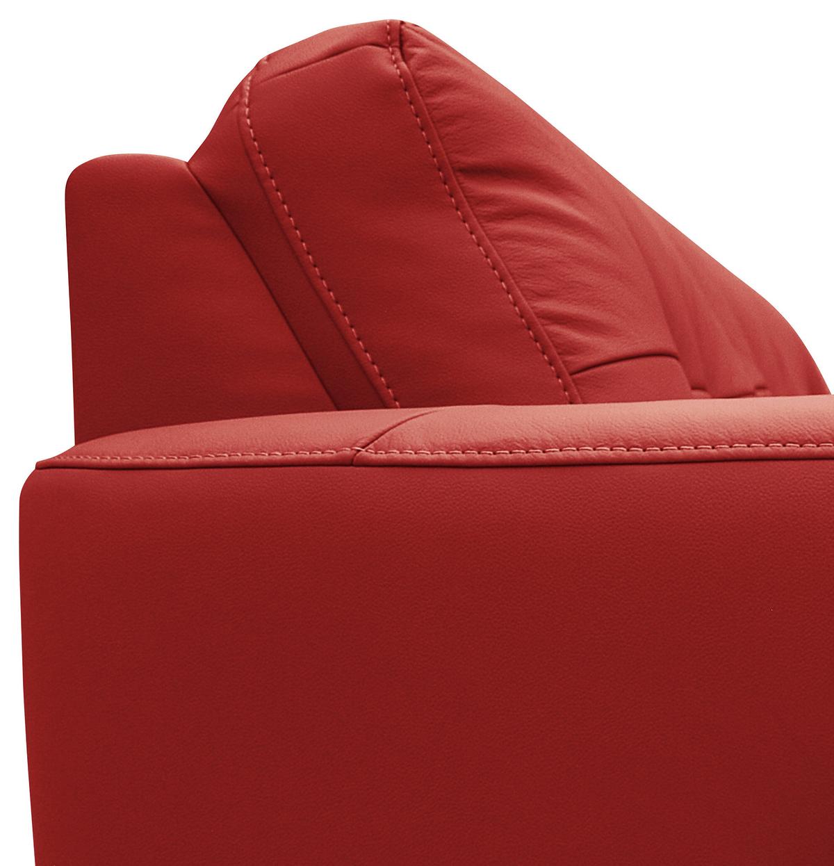 Ecksofa Nordic Rot S: 238x168 cm - Buchefarben/Rot, Design, Leder/Textil (238/168cm) - Livetastic