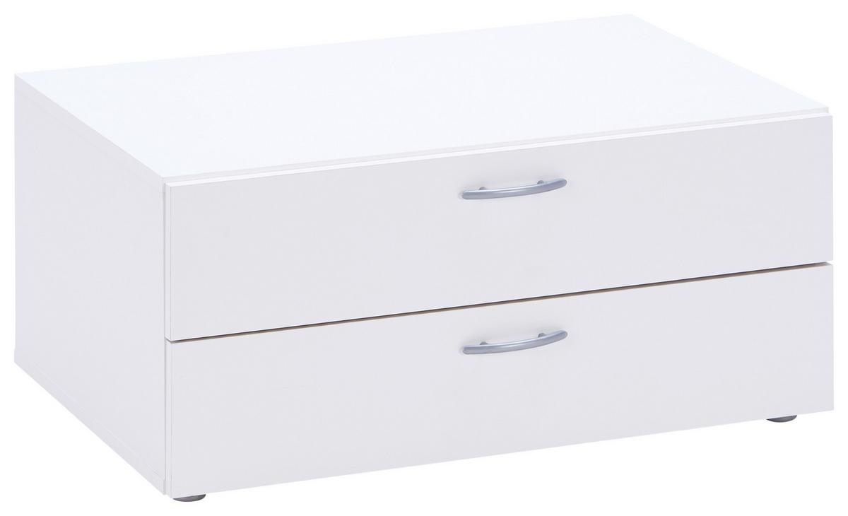 ZÁSUVKOVÝ BOX BASIC 2 - bílá, Konvenční, kompozitní dřevo (74/35/51,5cm)