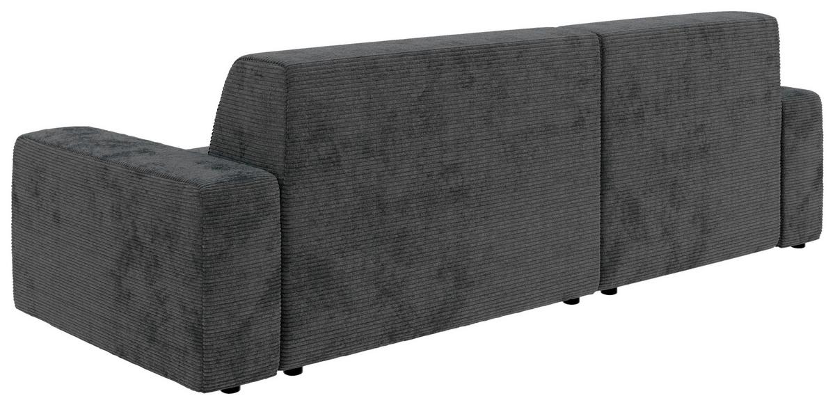 Ecksofa Wien Dunkelgrau S: 162x246 cm - Dunkelgrau/Schwarz, MODERN, Textil (162/246cm) - Trendmanufaktur