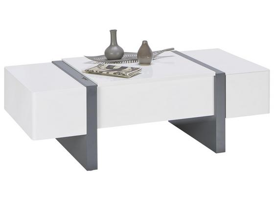 Konferenční Stolek Artemis - šedá/bílá, Moderní, kompozitní dřevo (120/40-66/60cm) - Modern Living Konferenční Stolek Artemis - šedá/bílá, Moderní, kompozitní dřevo (120/40-66/60cm) - Modern Living