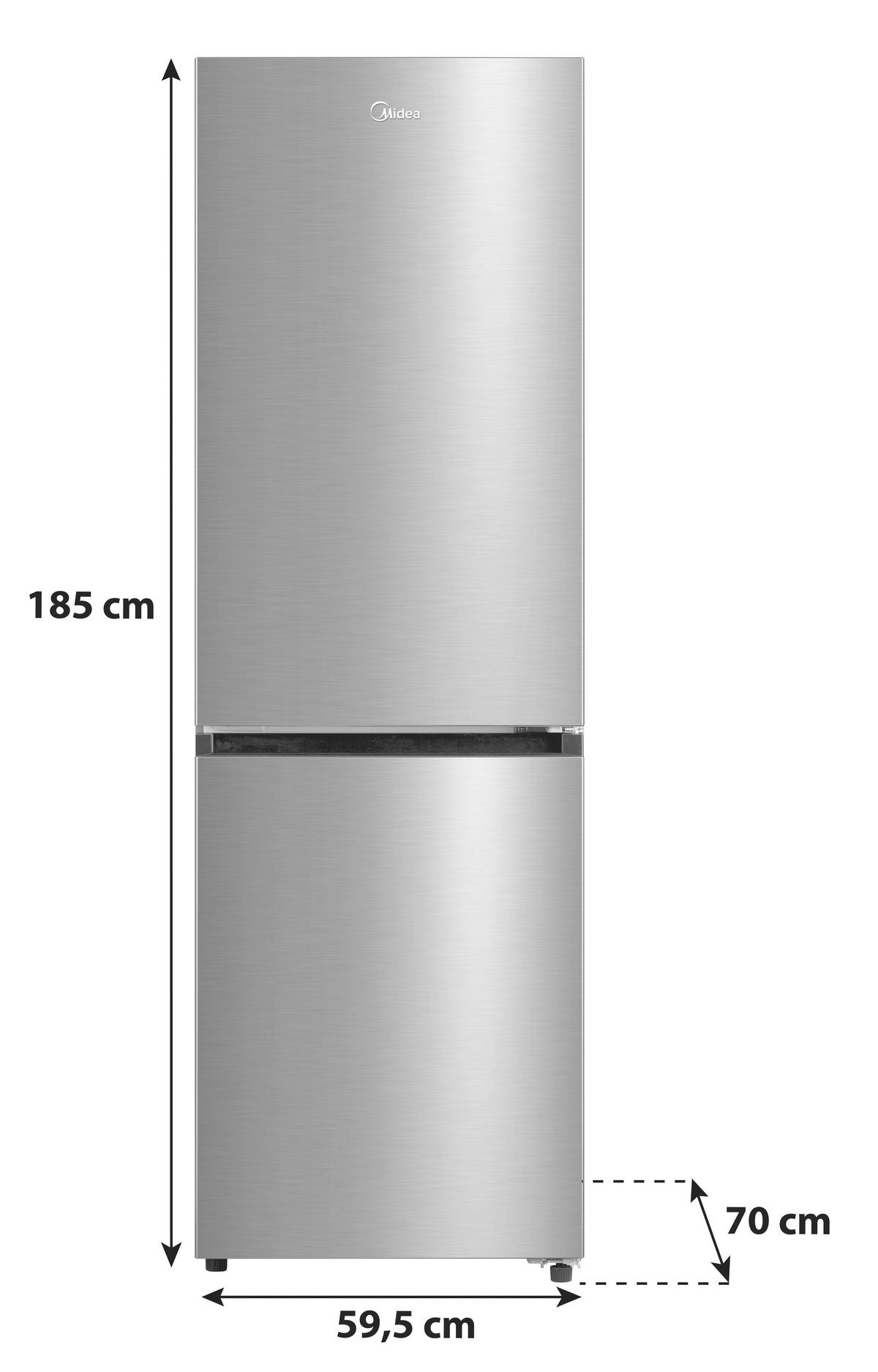 KÜHL-GEFRIER-KOMBINATION MDRB470MGC46I - Edelstahlfarben, Basics, Glas/Kunststoff (59.5/185/70cm) - Midea