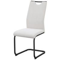 Schwingstuhl Maya Webstoff beige, B: 58cm - Beige/Schwarz, Trend, Textil/Metall (58/98/43cm)