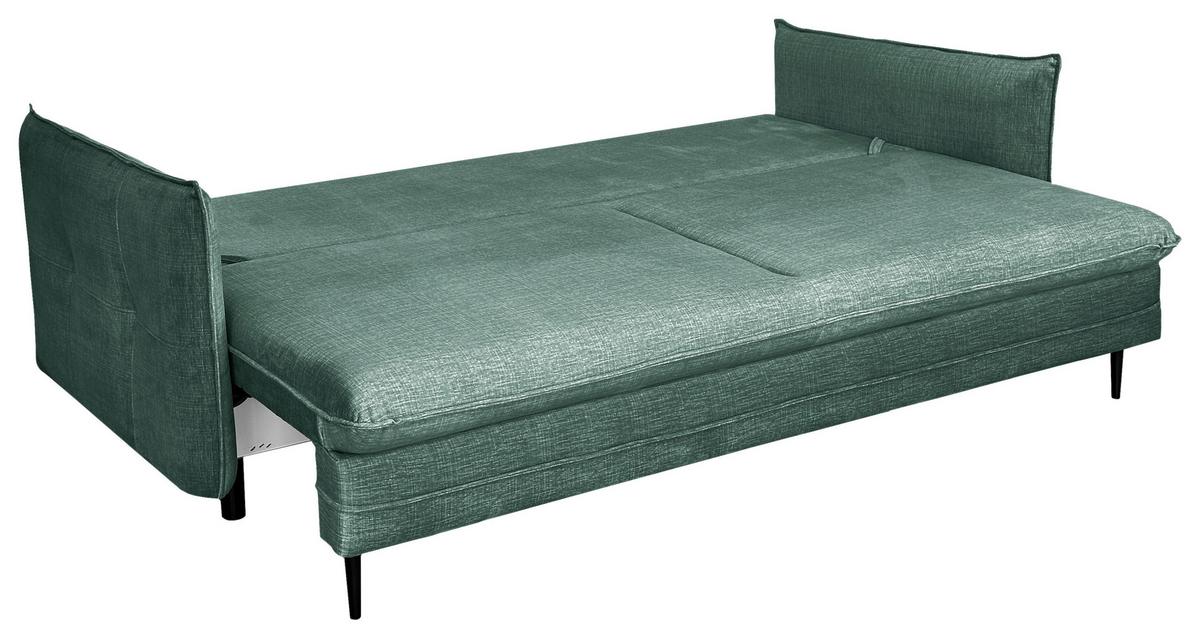 Schlafsofa Melody - Schwarz/Mintgrün, Design, Textil (216/96/102cm) - MID.YOU