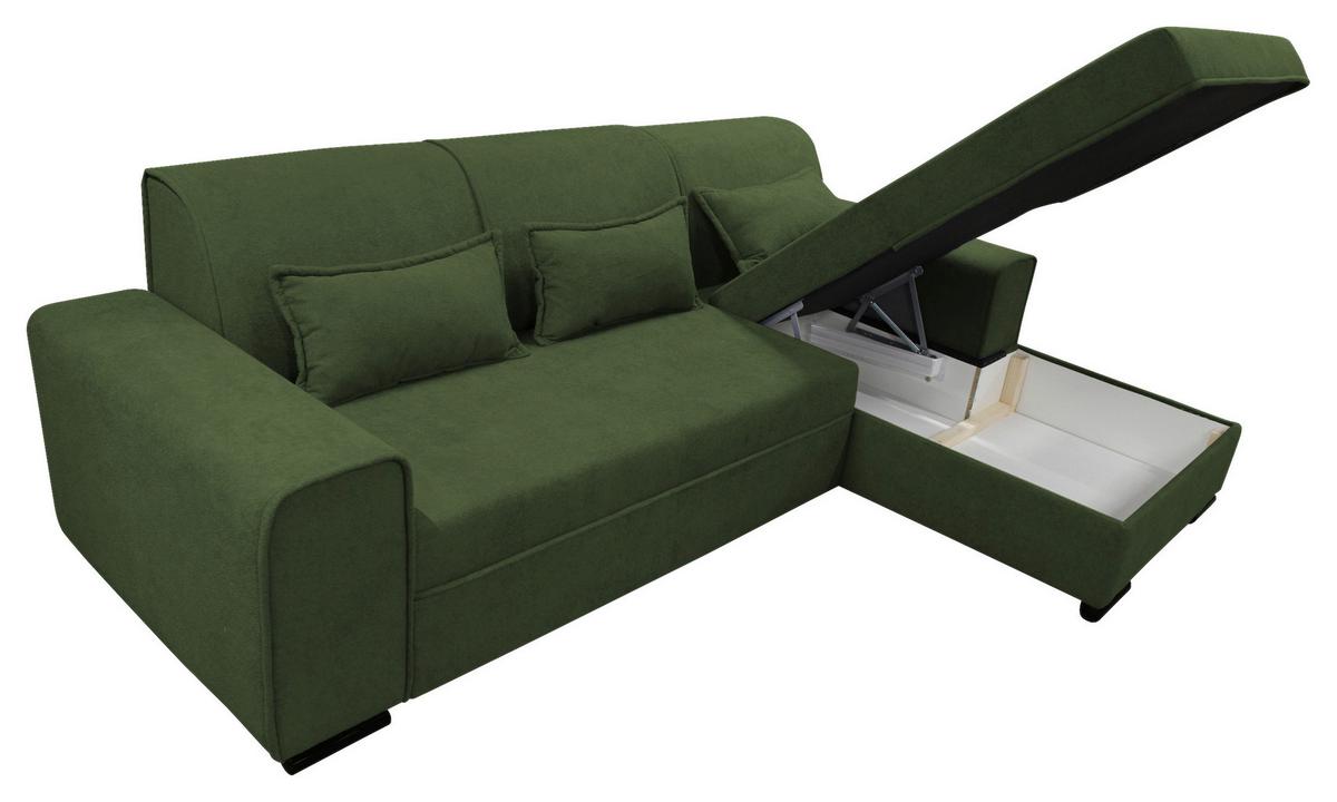 Ecksofa Classic Grün 270x175 cm - Schwarz/Grün, Design, Textil (270/175cm) - MID.YOU