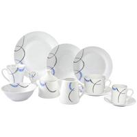 Kombiservice Kathalea Keramik 6 Personen Geschirr Set - Blau/Weiß, KONVENTIONELL, Keramik - Luca Bessoni