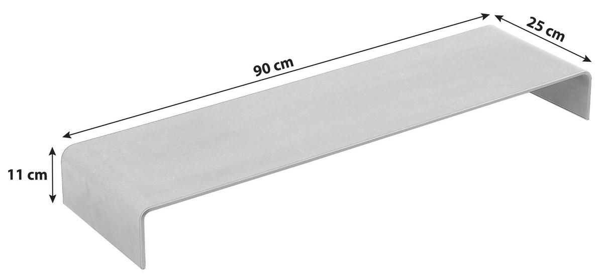 TV-Aufsatz Hagen 2 Glas BxHxT 90x11x25 cm Max. 30 Kg - Grau, MODERN, Glas (90/11/25cm)