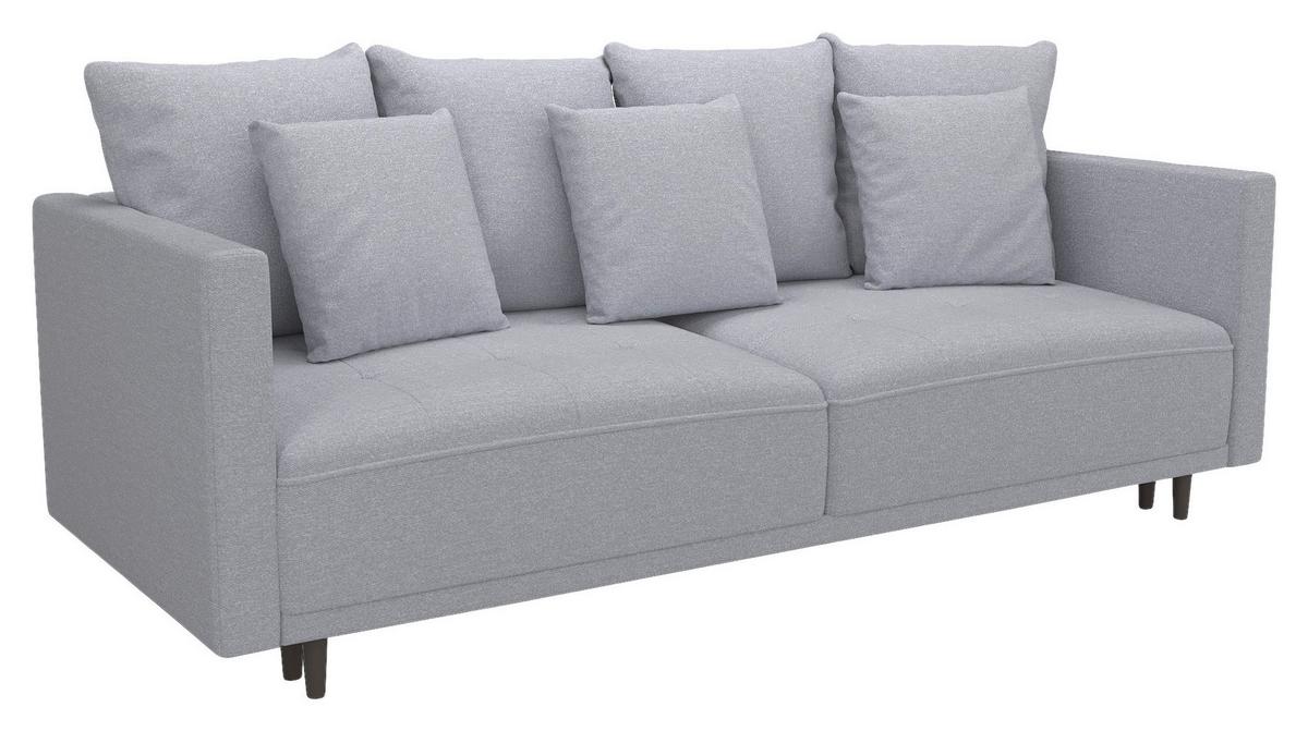 3-sitzer-sofa Mit Schlaffunktion Sofia B: 223 Cm - Hellgrau/Schwarz, Design, Textil (223/96/95cm) - MID.YOU
