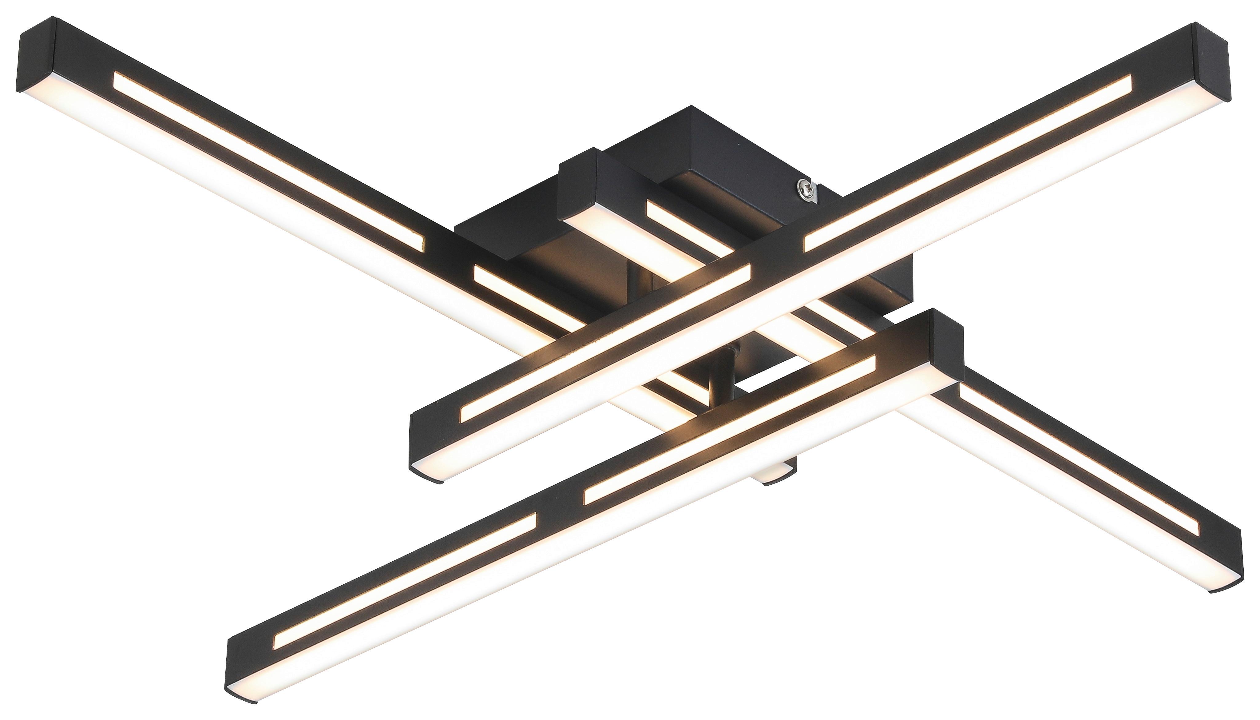 LED-Deckenleuchte Kris L: 55 cm - Schwarz, MODERN, Kunststoff/Metall (55/55/8,15cm) - Luca Bessoni