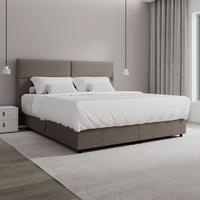 Americká posteľ LILY 180x200 cm, s topperom, mokka - čierna/mokka, Modern, drevo/textil (180/200cm) - Bessagi Home