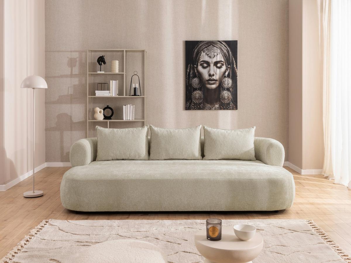 Bigsofa Ferro Beige B: 240 Cm - Beige/Schwarz, Design, Textil (240/76/122cm) - Livetastic