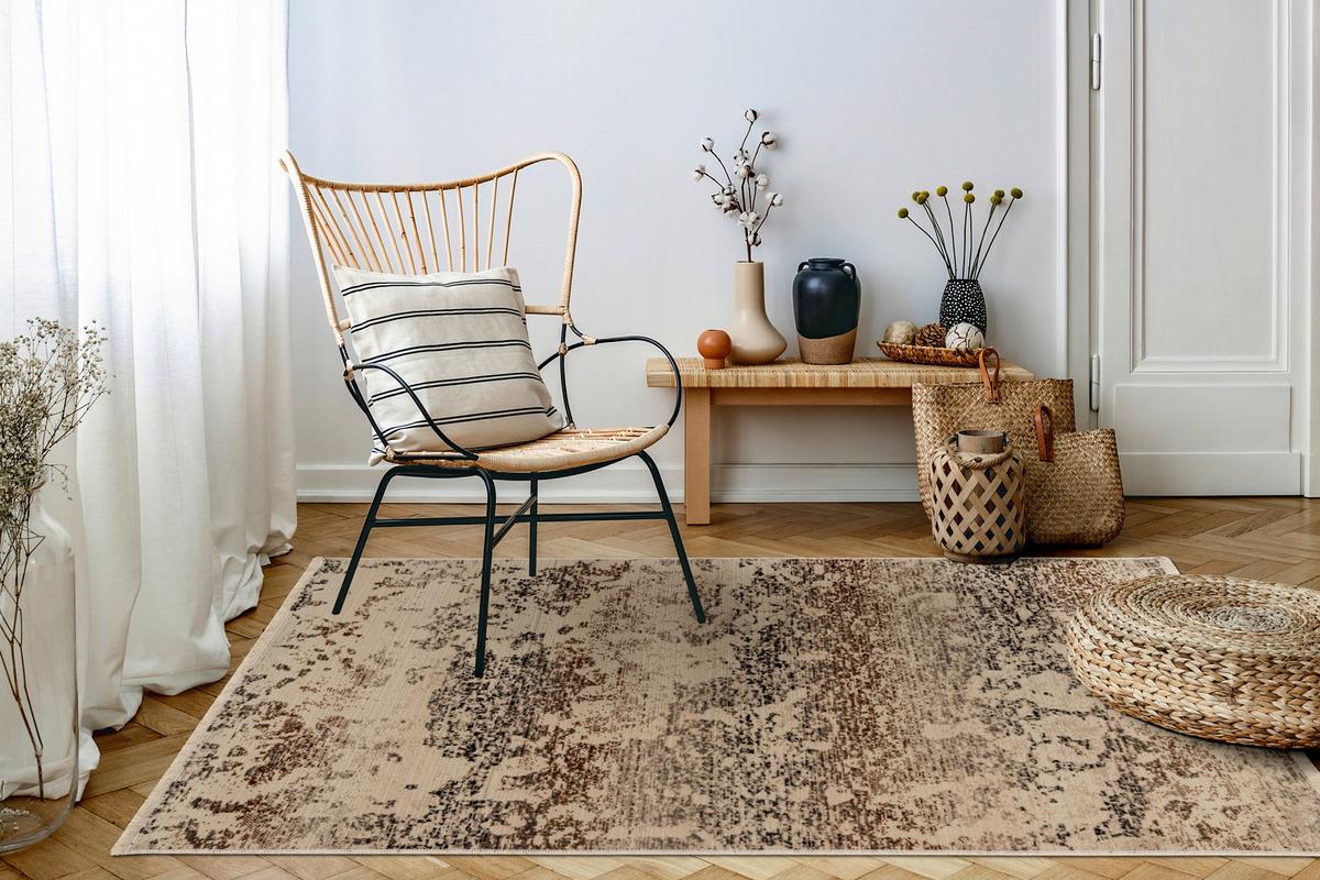 Vintage-Teppich Charu 200 - Beige, KONVENTIONELL, Textil (80/150cm)