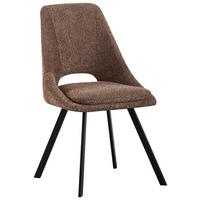 Esszimmerstuhl Cindy Braun Echtholz Beine - Schwarz/Braun, MODERN, Holz/Textil (46/85,5/58cm) - MID.YOU