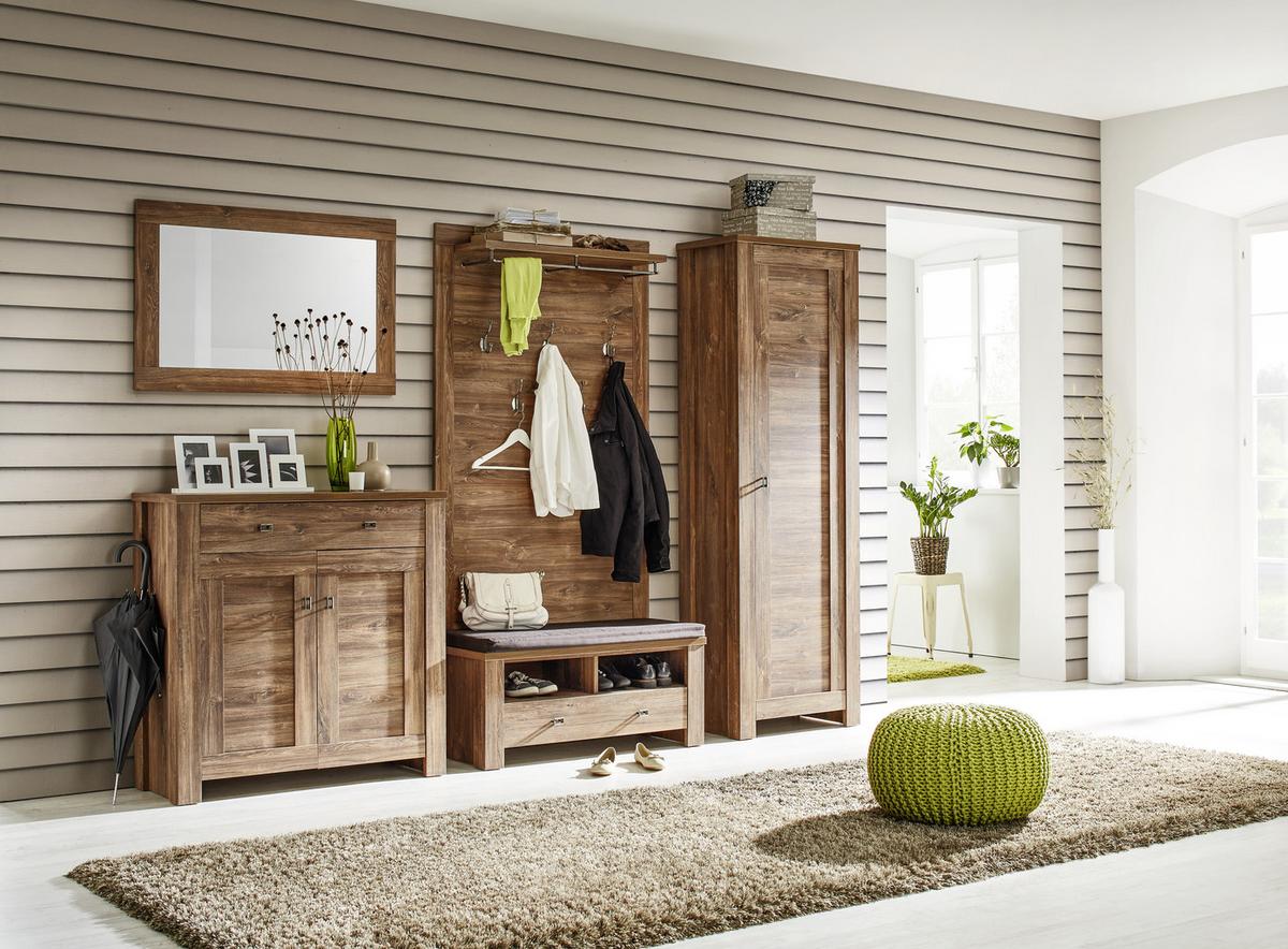 Šatní panel BRÜSSEL - barvy akácie, Lifestyle, kompozitní dřevo (100/158/25cm) - Mömax