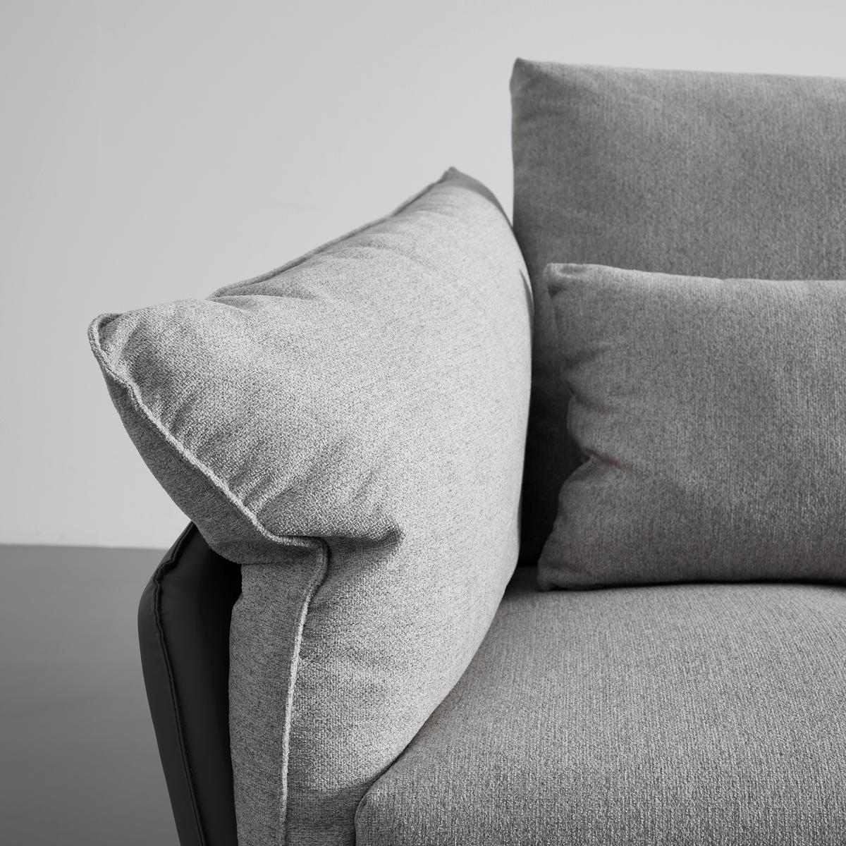 Sedací suoprava ELICIA šedá - černá/světle šedá, Moderní, kov/dřevo (364/88/172cm) - Bessagi Home