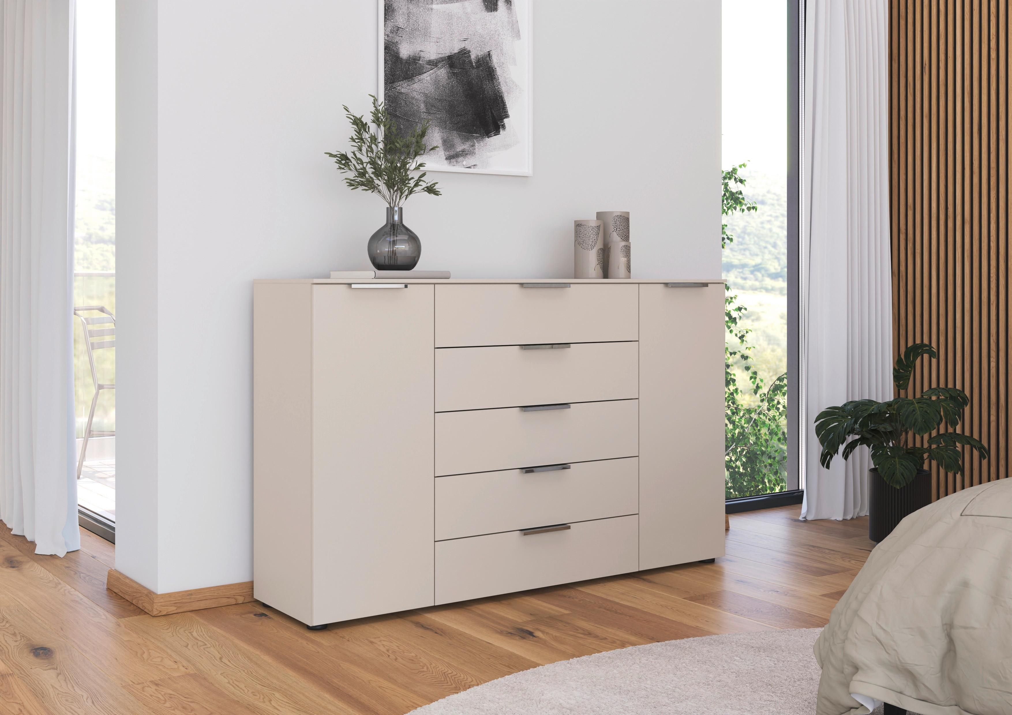 Kommode Flipp Champagner B: 160 cm - Champagner/Schwarz, MODERN, Holzwerkstoff (160/100/42cm) - Rauch Möbel