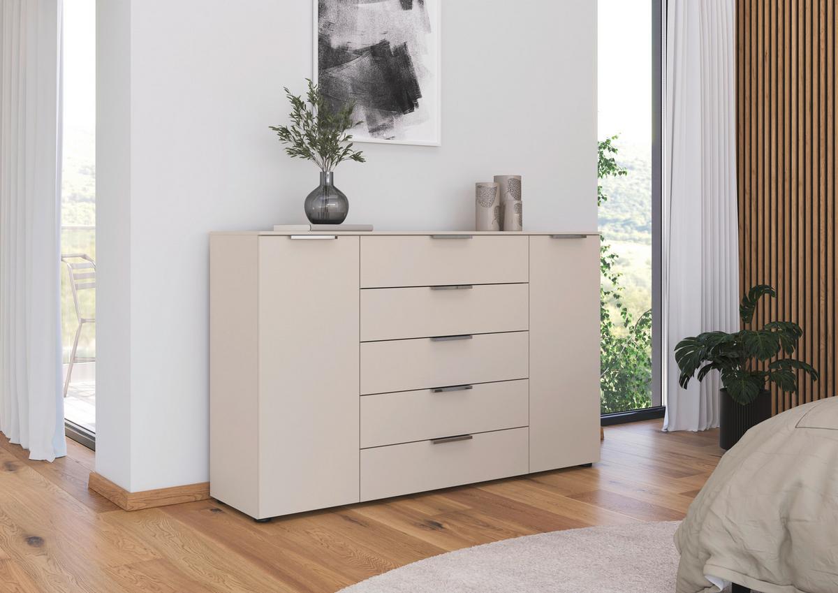 Kommode Flipp Champagner B: 160 cm - Champagner/Schwarz, MODERN, Holzwerkstoff (160/100/42cm) - Rauch Möbel
