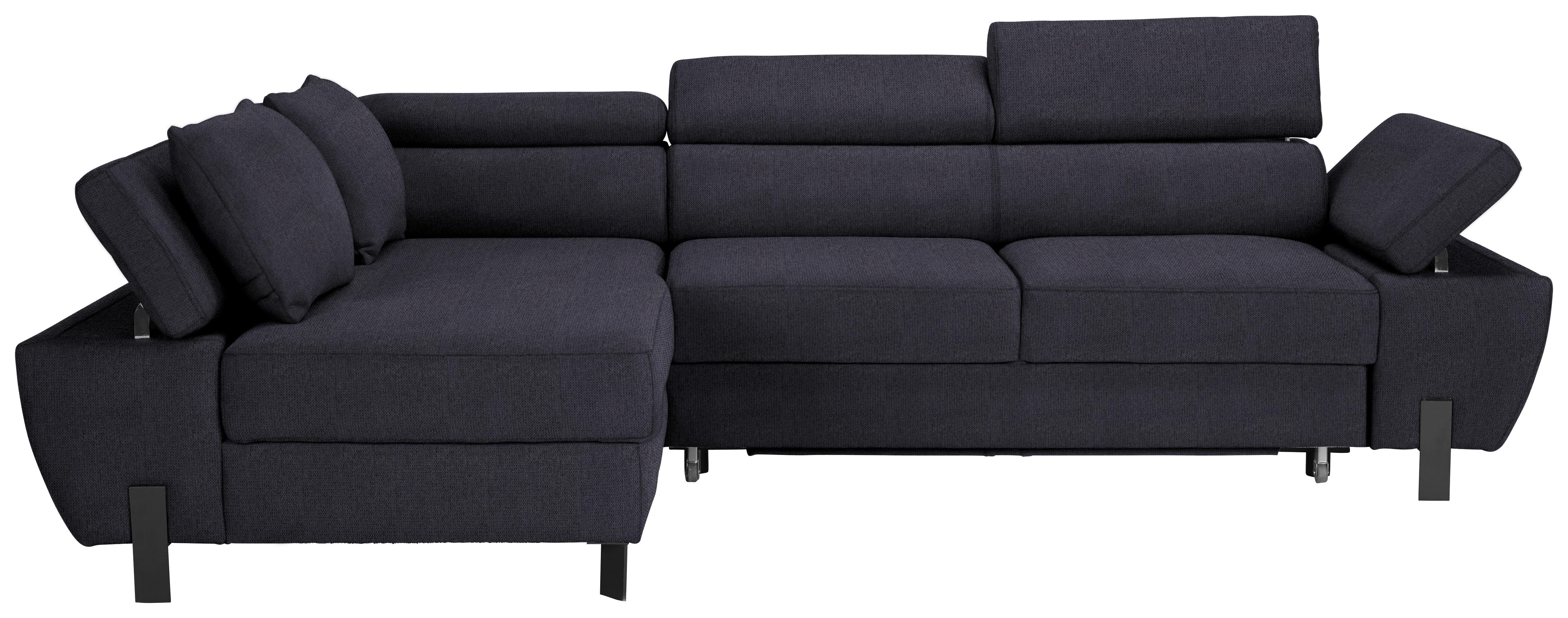 Sedacia súprava MILNA, ľavá, tmavomodrá - čierna/tmavomodrá, Modern, kov/textil (189/277cm) - Mömax