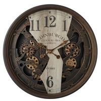 Wanduhr Max - Dunkelbraun, Basics, Holzwerkstoff/Metall (76cm)